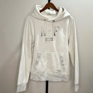 Abercrombie & Fitch Men's 1892 Muscle Hoodie, Medium, Off White/Light Heather Gr